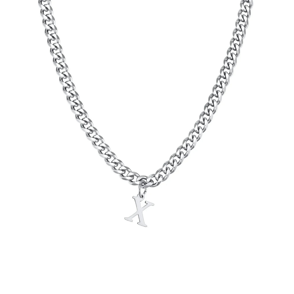 Collier homme avec pendentif personnalisé initiale  x