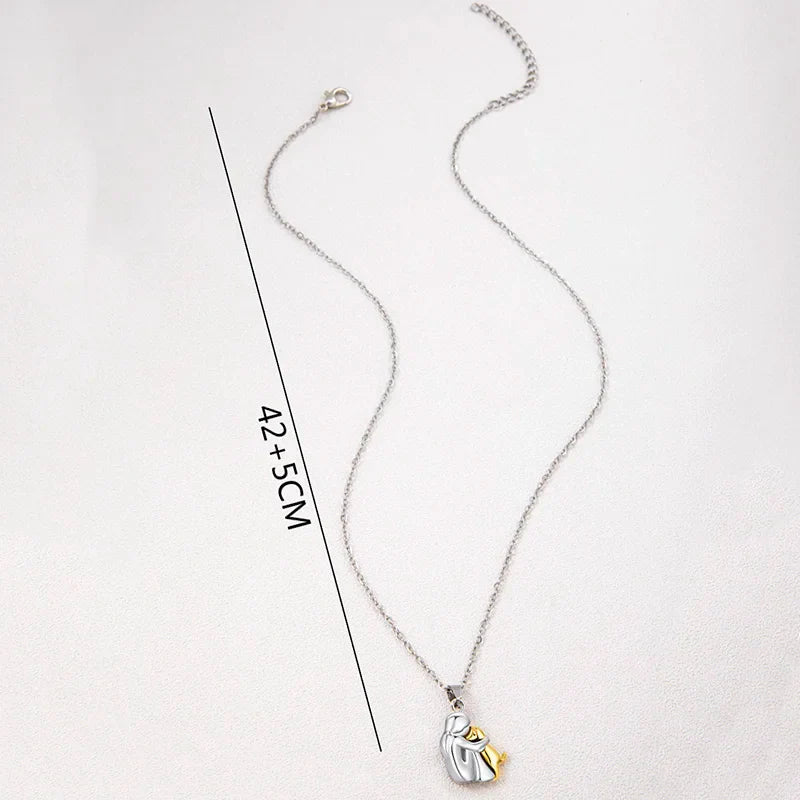 Love Necklace Cuddle Cat and Master 