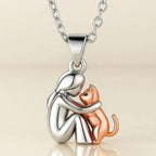 Love Necklace Cuddle Cat and Master 
