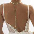 Collier de dos avec perles - chaîne dorsale pour femme