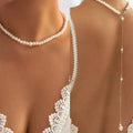 Collier de dos avec perles - chaîne dorsale pour femme