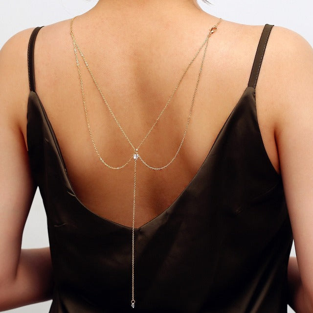 Bohemian Back Necklace for Women gold