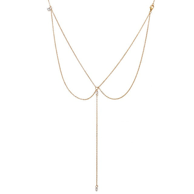 Bohemian Back Necklace for Women gold