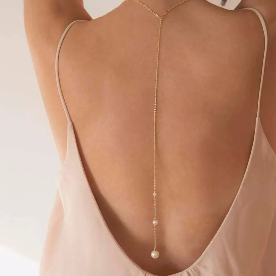 Collier de dos doré - chaîne dorsale pour femme