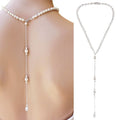 Back Necklace Wedding with Pearls for Women