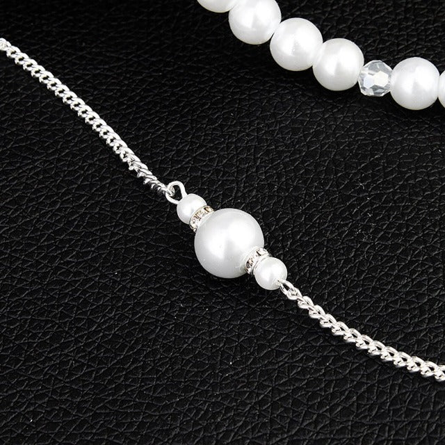 Back Necklace Wedding with Pearls for Women
