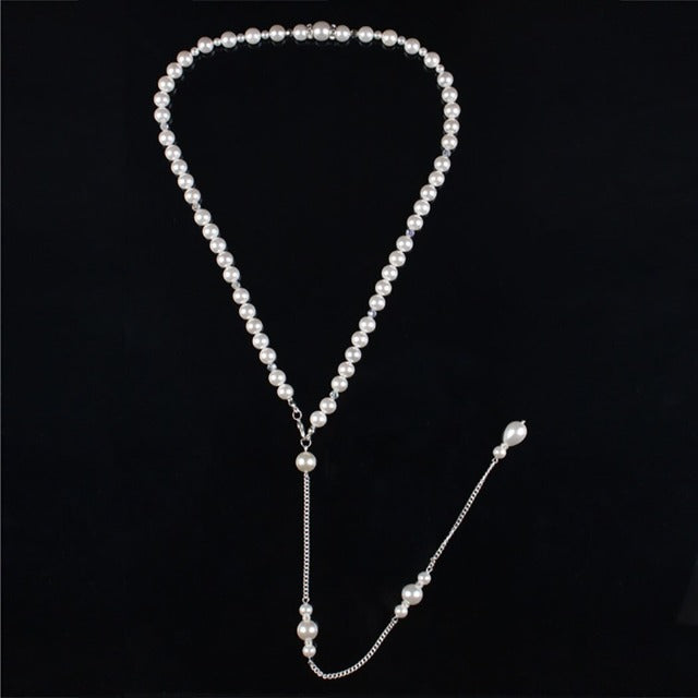Back Necklace Wedding with Pearls for Women