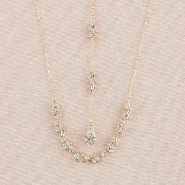 Gold Wedding Back Necklace