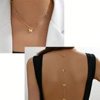 Collier de dos papillon - chaîne dorsale pour femme or