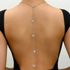 Collier de dos papillon - chaîne dorsale pour femme argent
