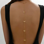 Collier de dos papillon - chaîne dorsale pour femme or