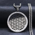 Flower of Life Pendant Necklace silver