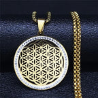 Flower of Life Pendant Necklace gold