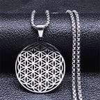 Flower of Life Necklace Yoga Pendant silver
