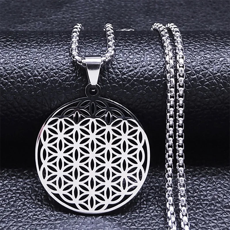 Flower of Life Necklace Yoga Pendant silver