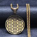 Flower of Life Necklace Yoga Pendant gold