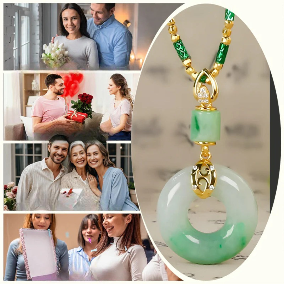 Peace and Blessing Necklace in Hetian Jade 
