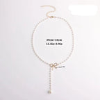 Pearl Necklace with Knot Pendant