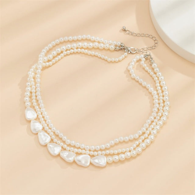 White Pearl Choker Necklace for Women