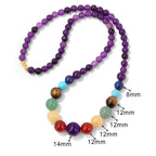Protection Necklace with Pendant in 7 Chakra Stones amethyst