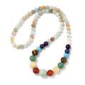 Protection Necklace with Pendant in 7 Chakra Stones amazonite