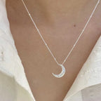 Discreet Necklace with Moon Pendant