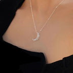 Discreet Necklace with Moon Pendant