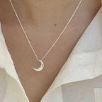 Discreet Necklace with Moon Pendant