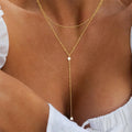 Collier doré en Y - chaîne de décolleté pour femme