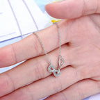 Collier Double Pendentif Infini et Zircon argent