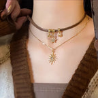 Double Pendant Sun Necklace