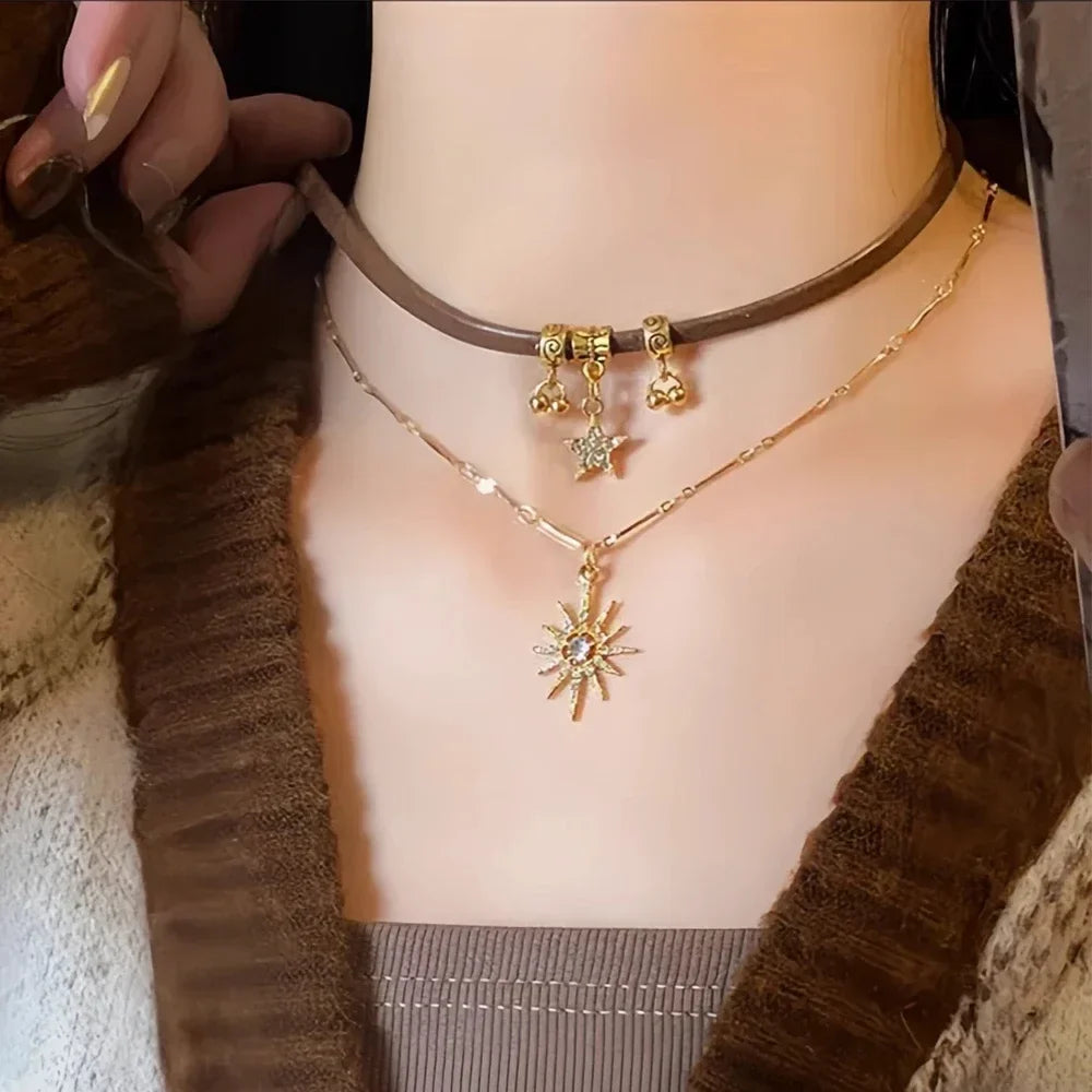 Double Pendant Sun Necklace