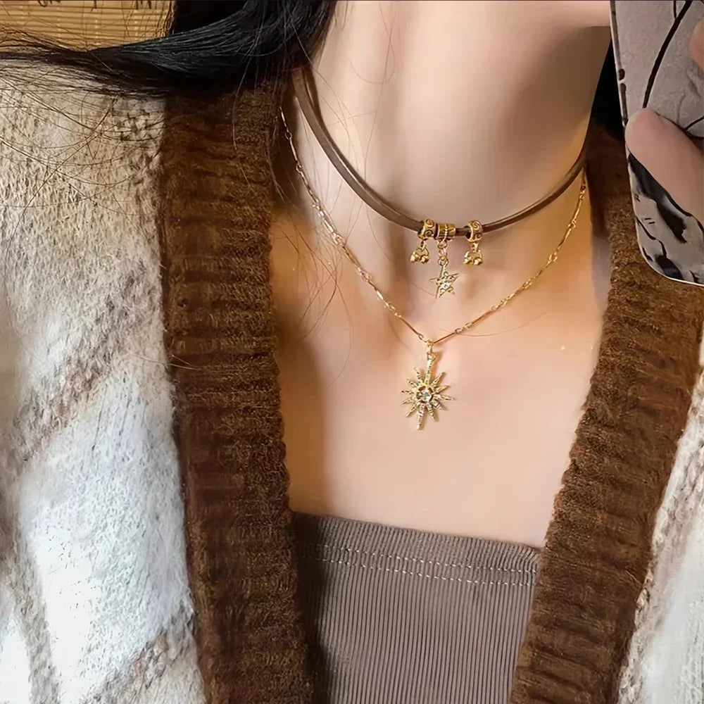 Double Pendant Sun Necklace