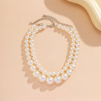 Elegant Double Choker Necklace with Pearls