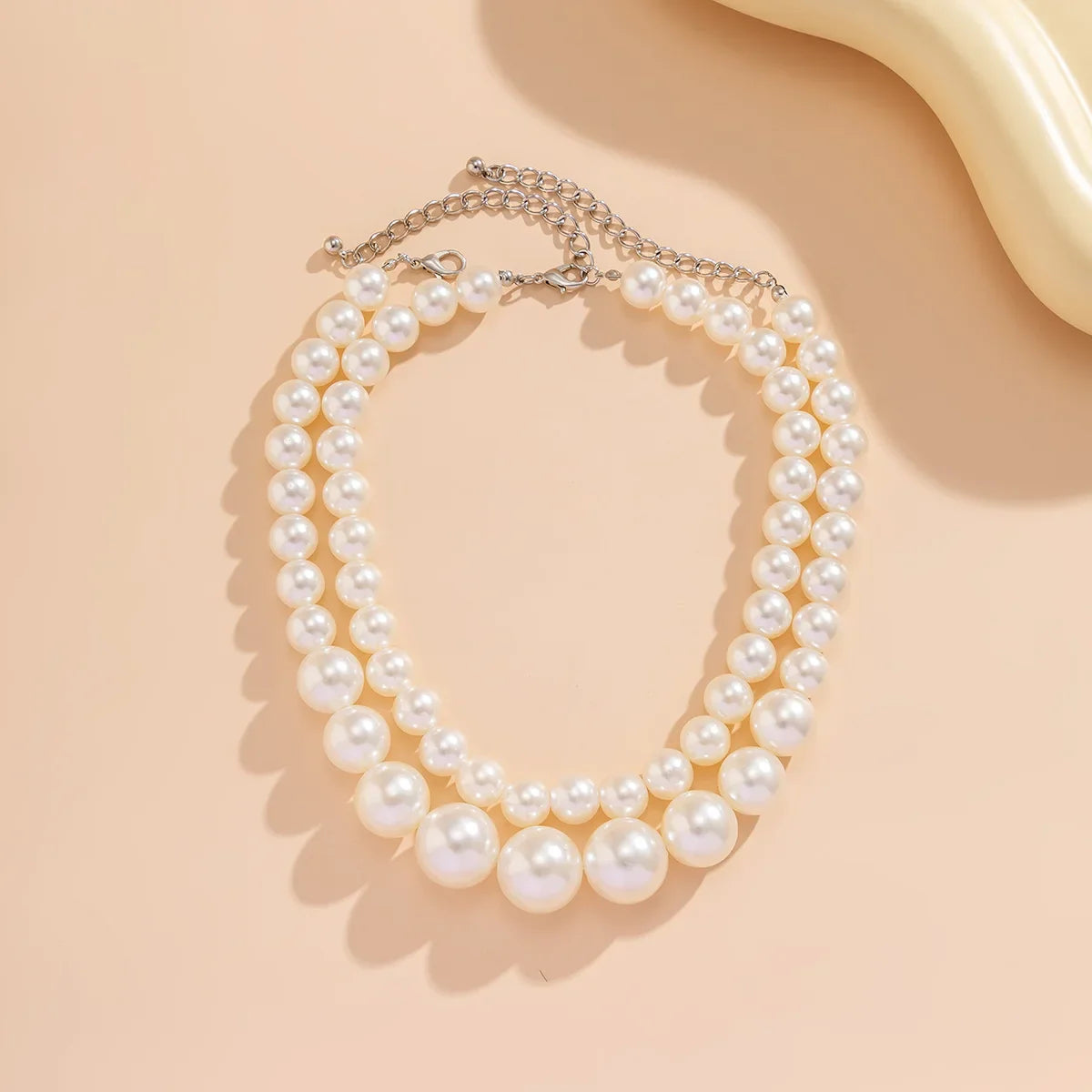 Elegant Double Choker Necklace with Pearls