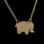 Origami Elephant Gold Necklace
