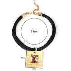 Cord Necklace with Square Pendant