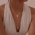 Collier en Y - chaîne de décolleté papillon pour femme or