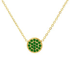 Collier et pendentif avec petite pierre de naissance ronde mai