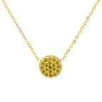 Collier et pendentif avec petite pierre de naissance ronde août