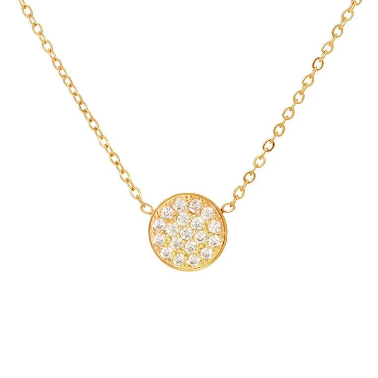 Collier et pendentif avec petite pierre de naissance ronde avril