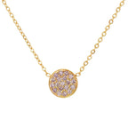 Collier et pendentif avec petite pierre de naissance ronde février