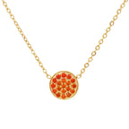 Collier et pendentif avec petite pierre de naissance ronde janvier