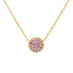 Collier et pendentif avec petite pierre de naissance ronde juin