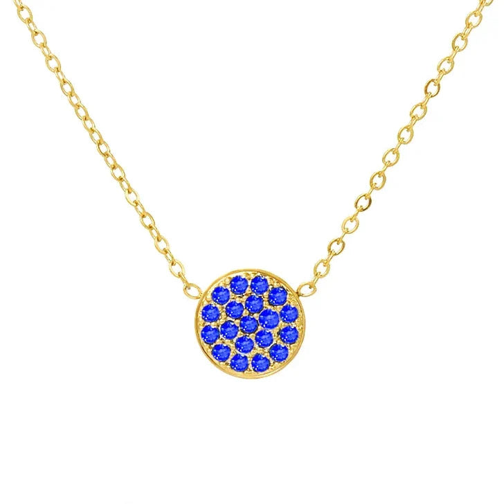 Collier et pendentif avec petite pierre de naissance ronde mars