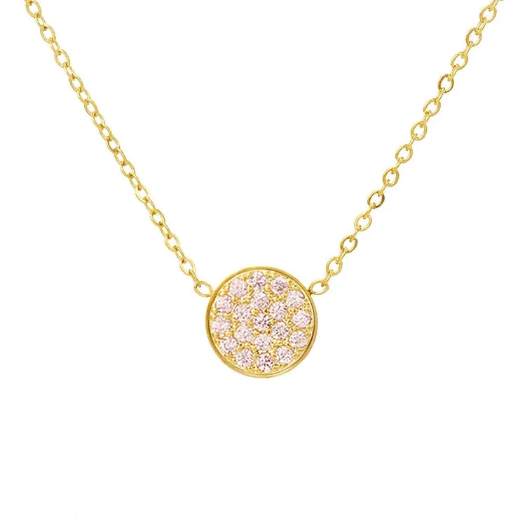 Collier et pendentif avec petite pierre de naissance ronde octobre