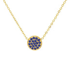 Collier et pendentif avec petite pierre de naissance ronde septembre
