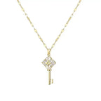 Collier avec pendentif clef avec strass
