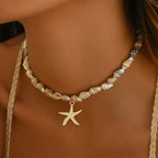 Collier et pendentif coquillage et étoile de mer