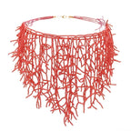 Collier et pendentif plastron corail  rouge